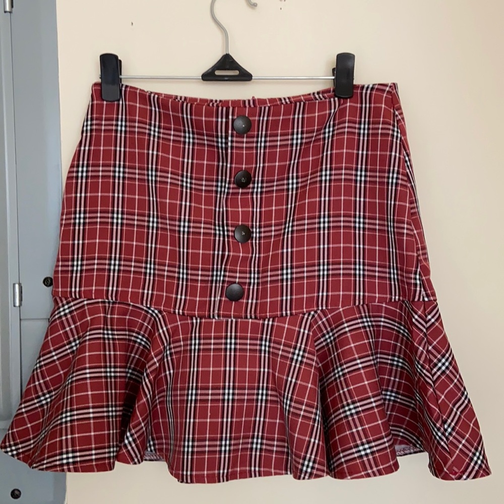 Red Plaid Skirt